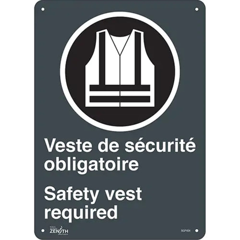 "Port du dossard obligatoire/Safety Vest Required" Sign - SGP404