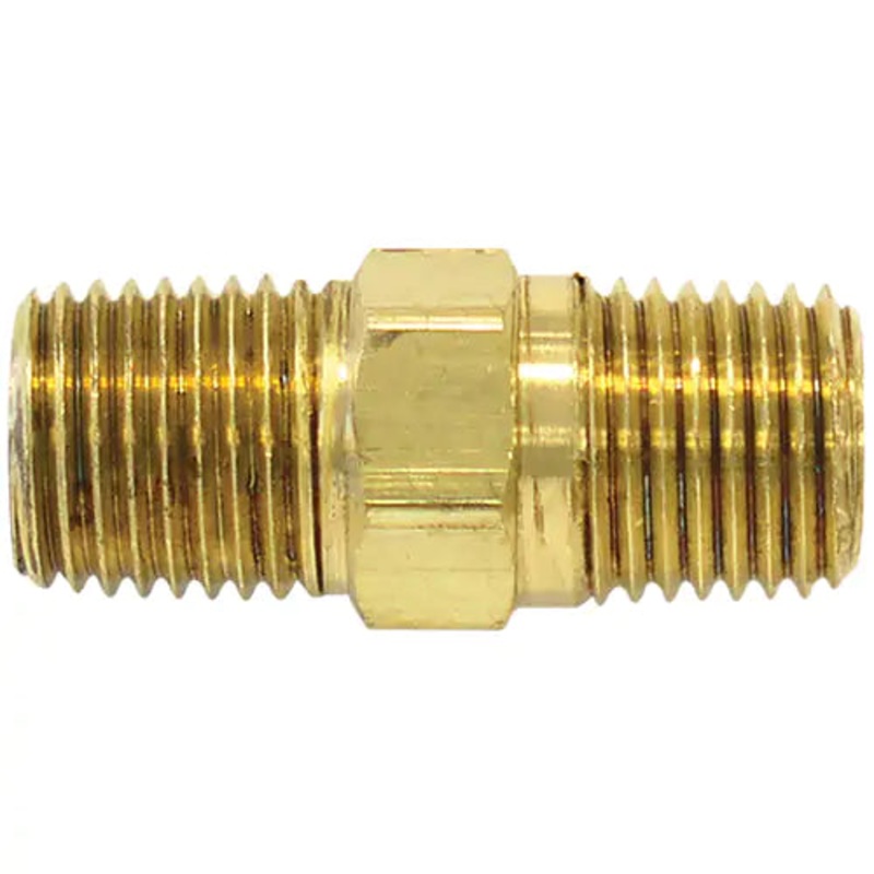 Male Hex Nipple 1/4" NPT (M) & 1/4" NPT (M) - 41.105