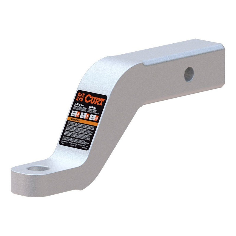 Curt (167) 45361 Aluminum Ball Mount (2" Shank, 8,000 lbs, 4" Drop, 8-1/2" Long)