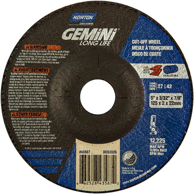 Gemini Rightcut Depressed Center Wheel 7/8" - 66252843587