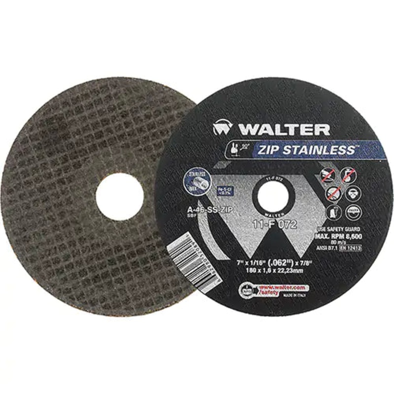 Zip Stainless Right Angle Grinder Reinforced Cut-Off Wheels 7/8" - 11F072