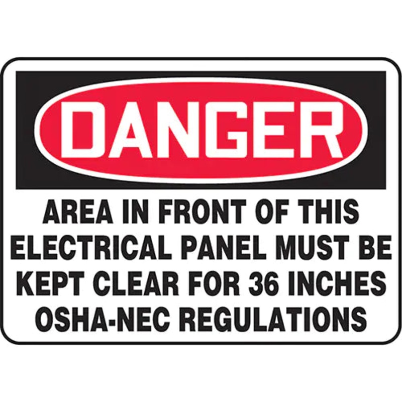 "Electrical Panel Must Be Kept Clear" Sign - MELC002VS