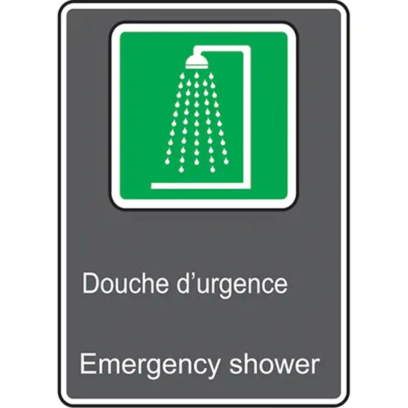 "Douche d'urgence / Emergency Shower" CSA Safety Sign - FBMCSA947VS