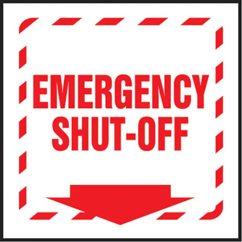 "Emergency Shut-Off" Projection Sign - PSP317