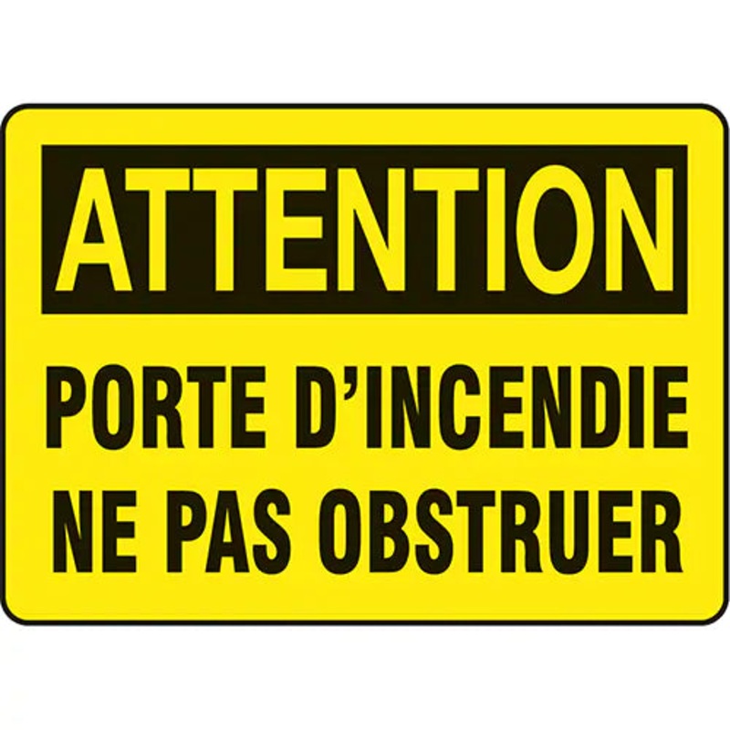 "Porte d'incendie" Sign - FRMEXT602VA