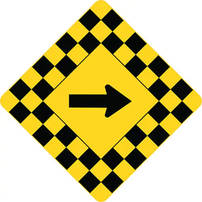 Sharp Turn Traffic Sign - FRW309RA