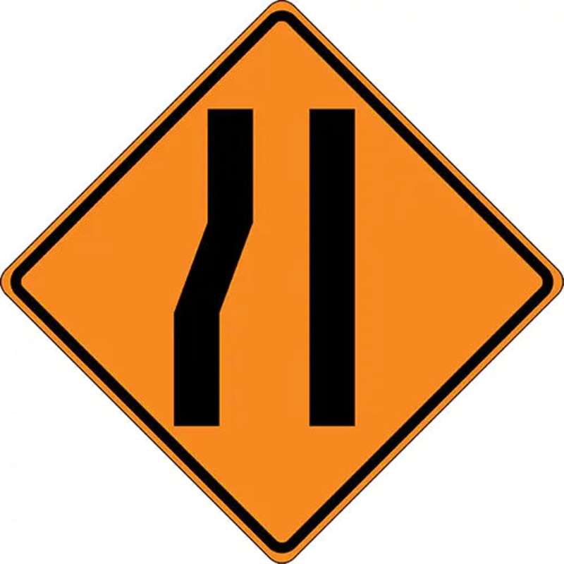 Tilt-Adjust Merge Right Roll-Up Construction Sign - FRC311RV
