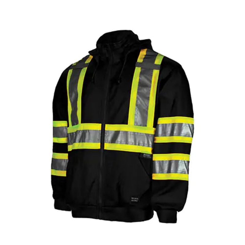 Zip Front Safety Fleece Hoodie Small - S49411-BLACK-S