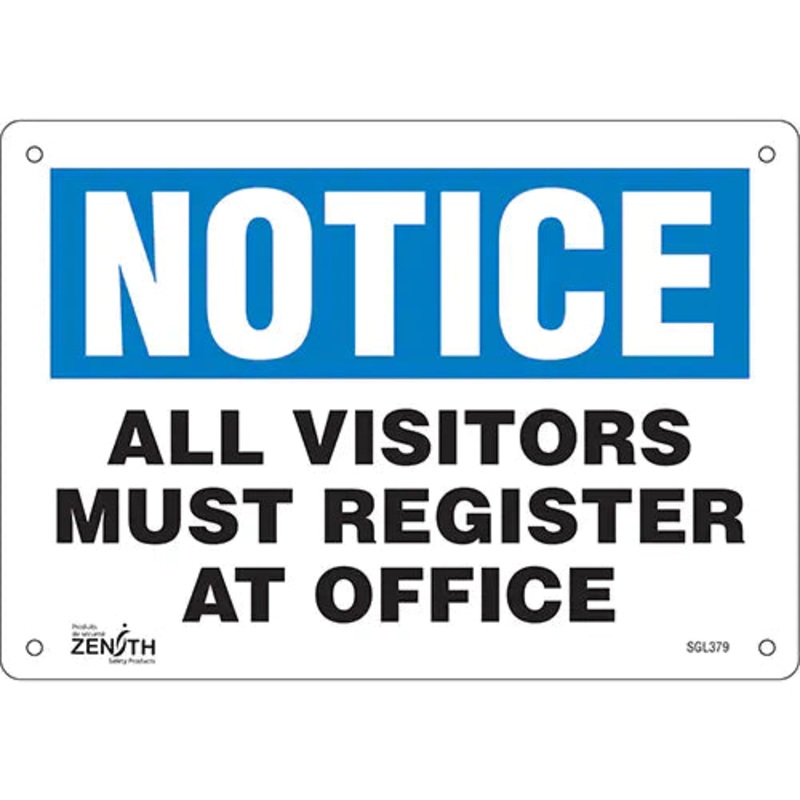 "All Visitors Must Register" Sign - SGL379