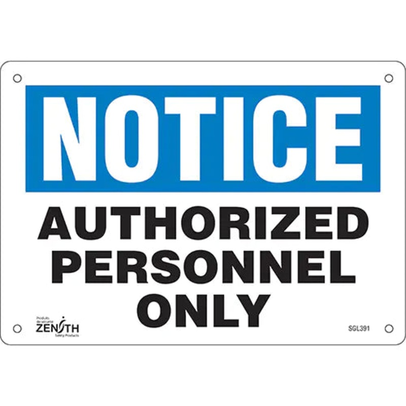 "Authorized Personnel Only" Sign - SGL391