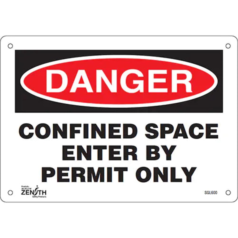 "Confined Space Enter By Permit Only" Sign - SGL600
