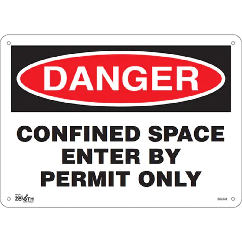 "Confined Space Enter By Permit Only" Sign - SGL603