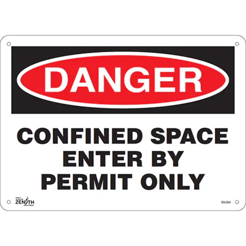 "Confined Space Enter By Permit Only" Sign - SGL604