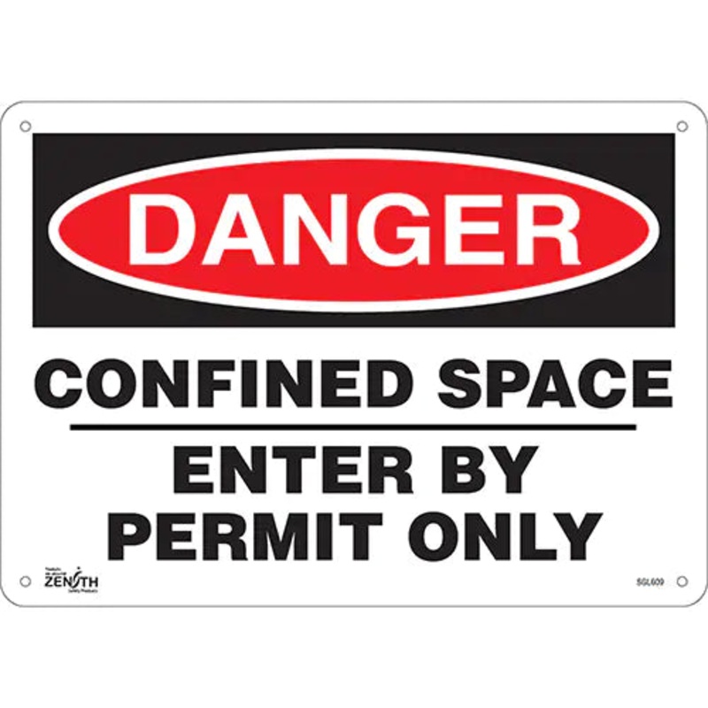 "Confined Space Enter By Permit Only" Sign - SGL609