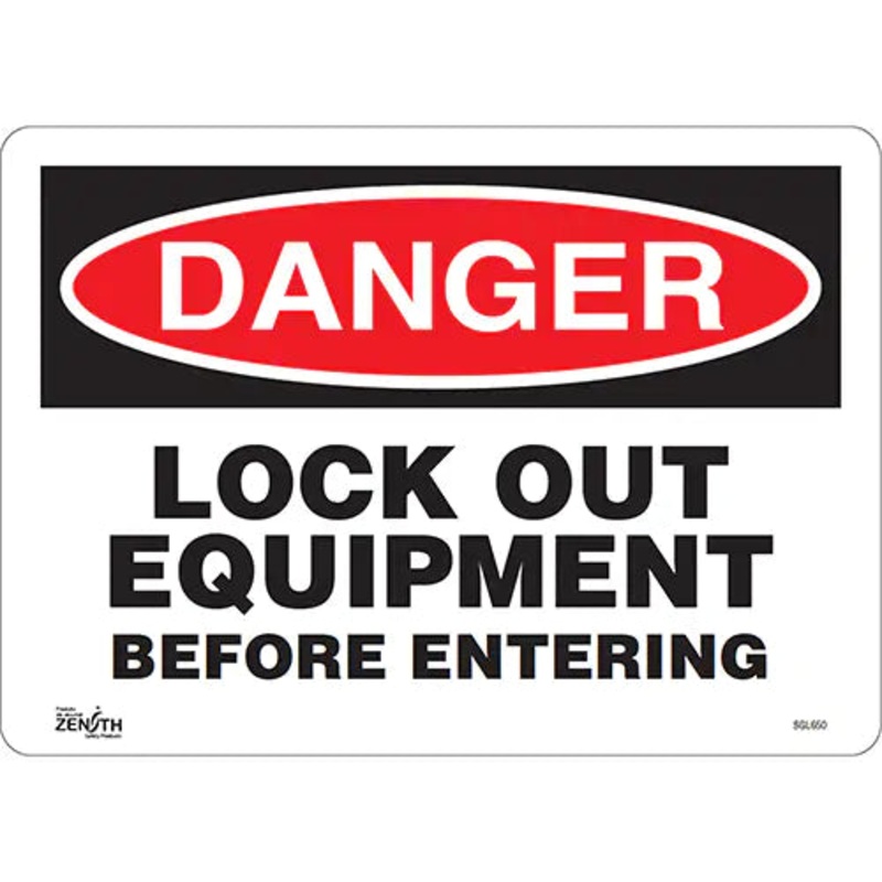 "Lock Out Equipment Before Entering" Sign - SGL650