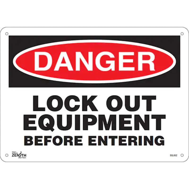 "Lock Out Equipment Before Entering" Sign - SGL652