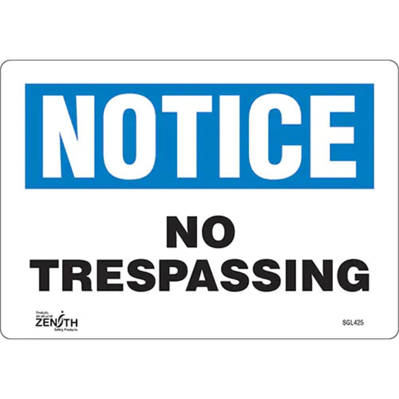 "No Trespassing" Sign - SGL425