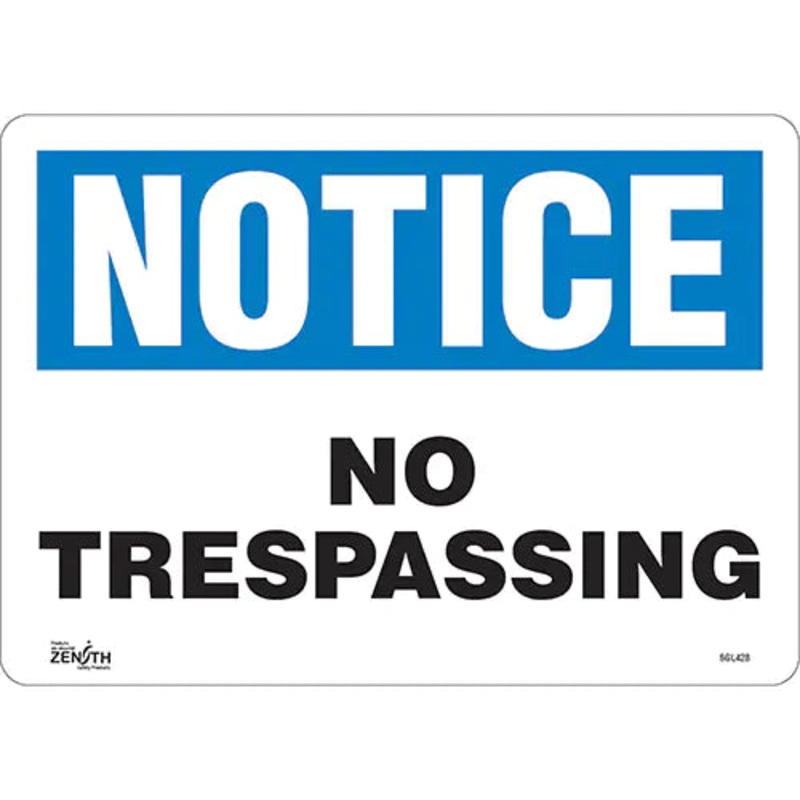 "No Trespassing" Sign - SGL428