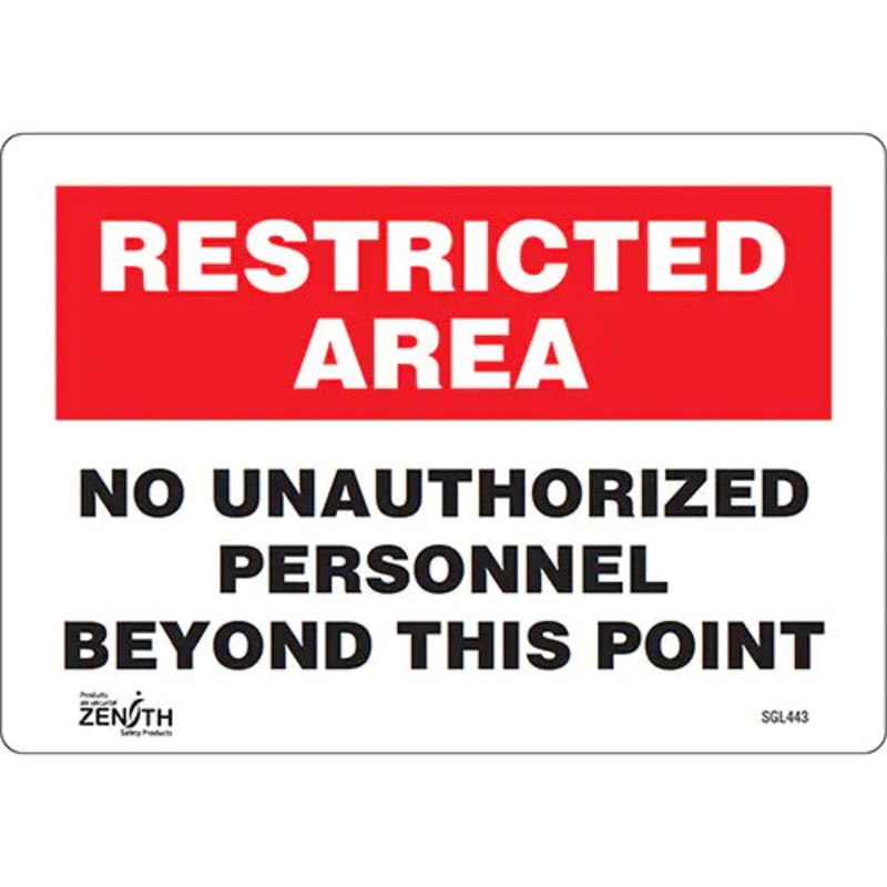 "No Unauthorized Personnel" Sign - SGL443