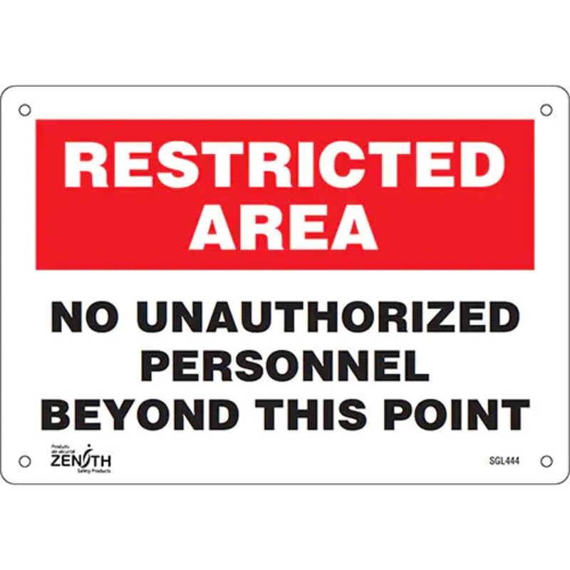 "No Unauthorized Personnel" Sign - SGL444