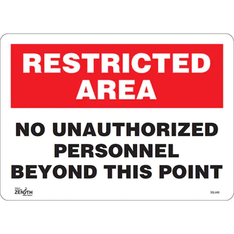 "No Unauthorized Personnel" Sign - SGL446