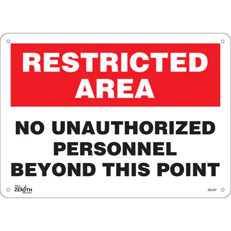 "No Unauthorized Personnel" Sign - SGL447