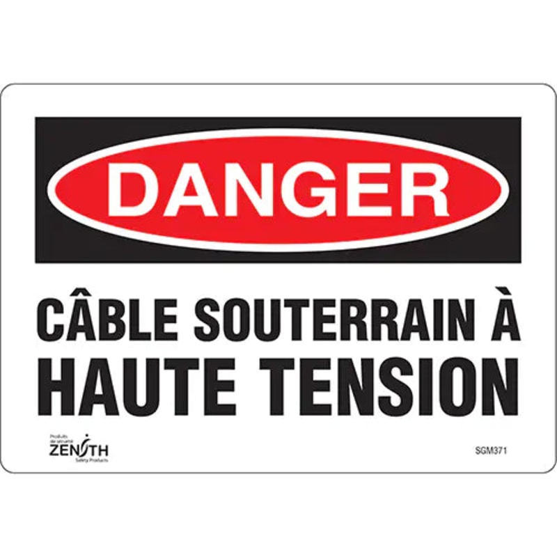"Cble Souterrain  Haute Tension" Sign - SGM371