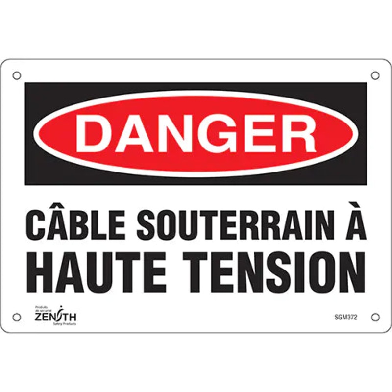 "Cble Souterrain  Haute Tension" Sign - SGM372