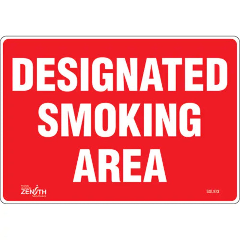 "Designated Smoking Area" Sign - SGL973