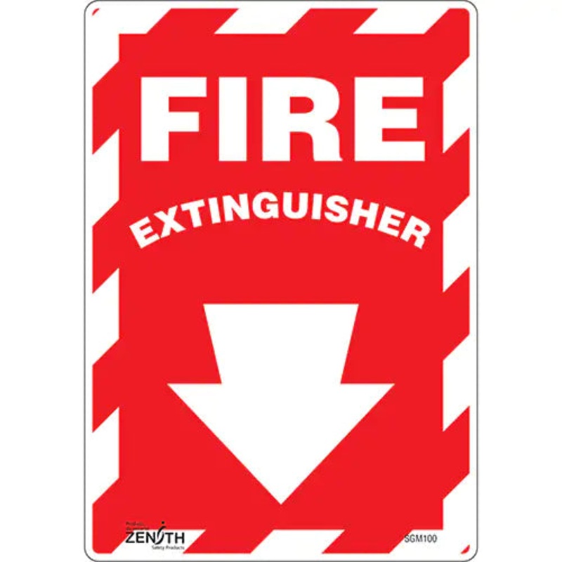 "Fire Extinguisher" with Down Arrow Sign - SGM100