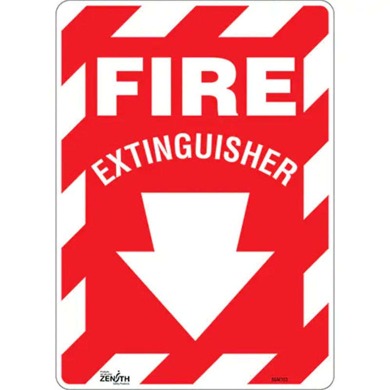 "Fire Extinguisher" with Down Arrow Sign - SGM103
