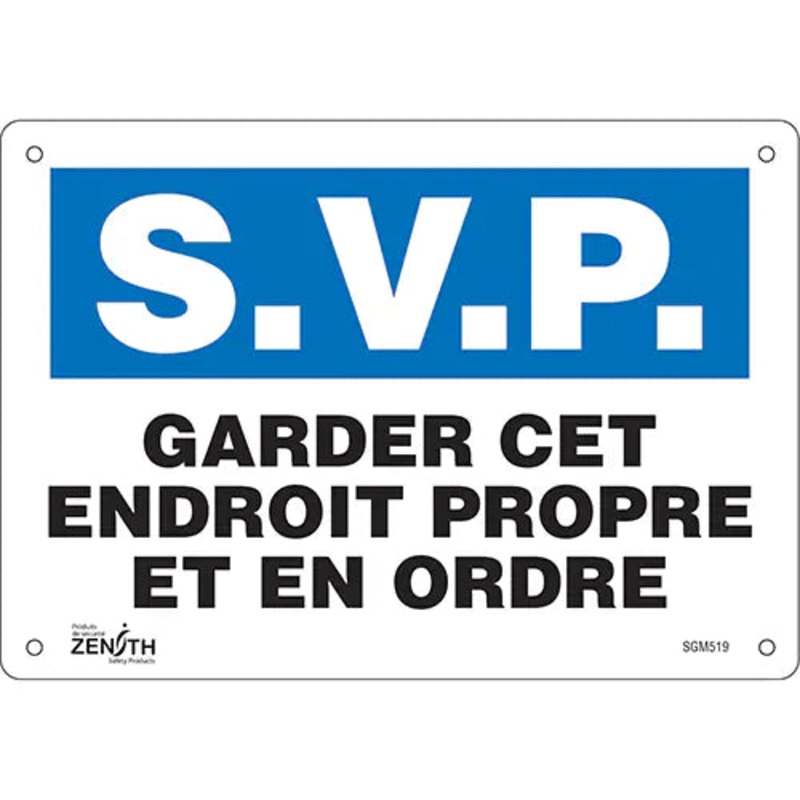 "Garder cet Endroit Propre" Sign - SGM519