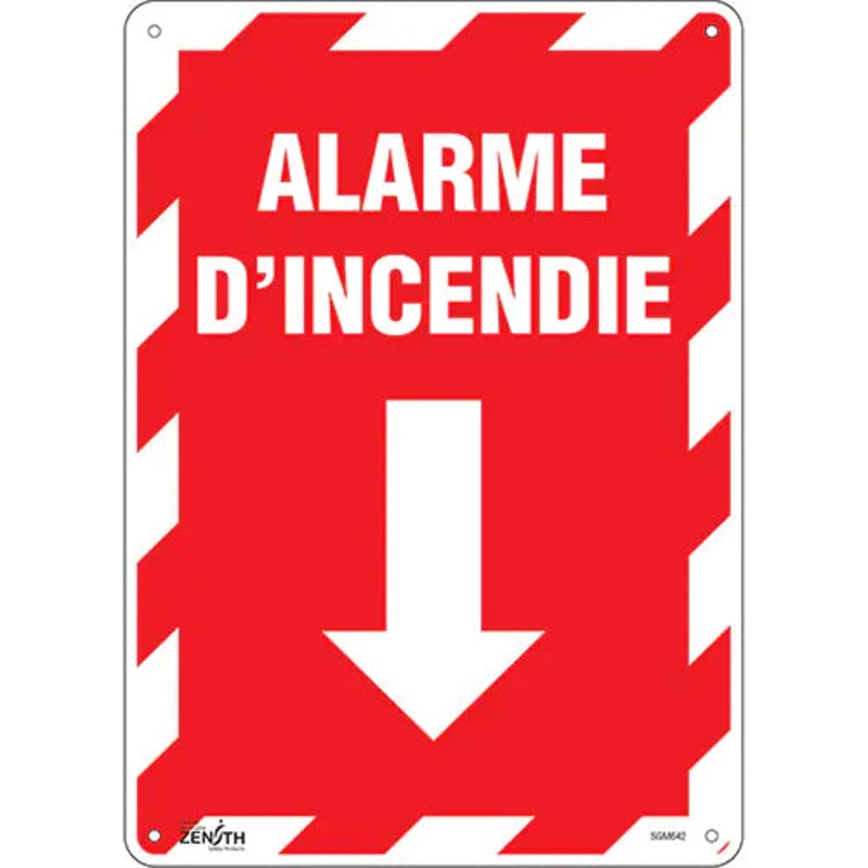 "Alarme D'Incendie" Arrow Sign - SGM642