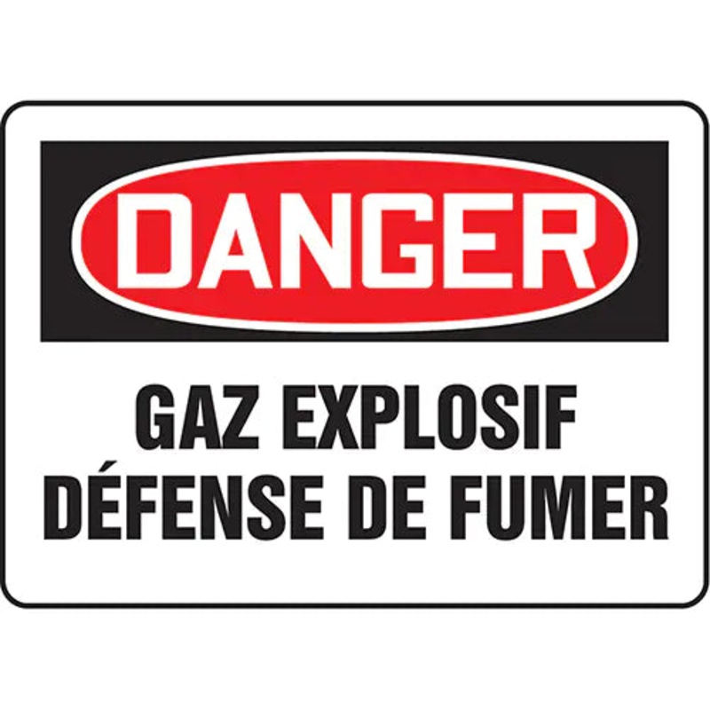 "Gaz explosif dfense de fumer" Sign - FRMCHG058VP