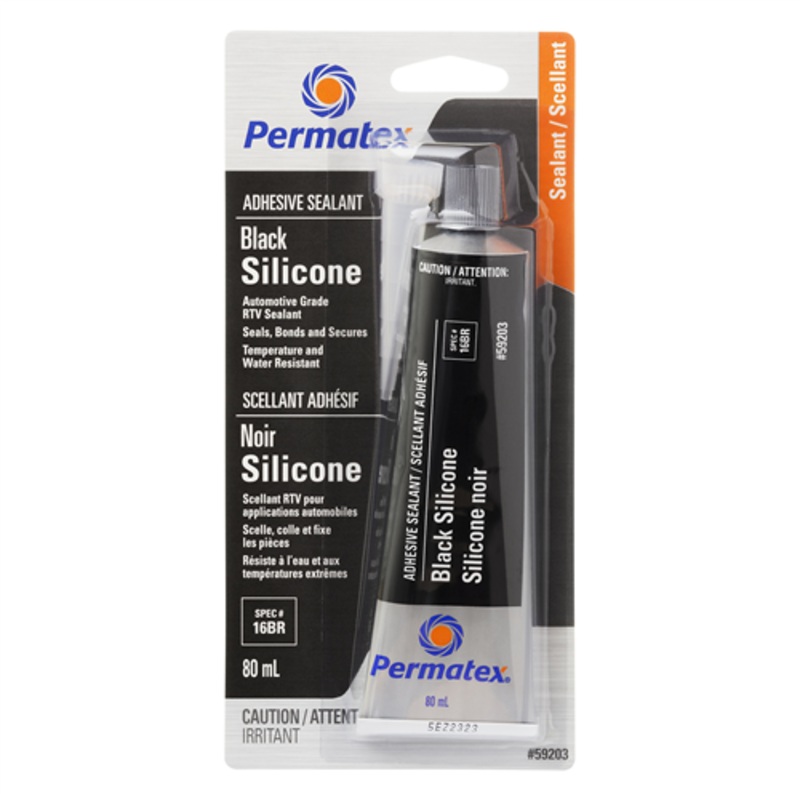 Permatex 59203 PERMATEX BLACK SILICONE SEALANT 16BR 80ML CARDED TUBE