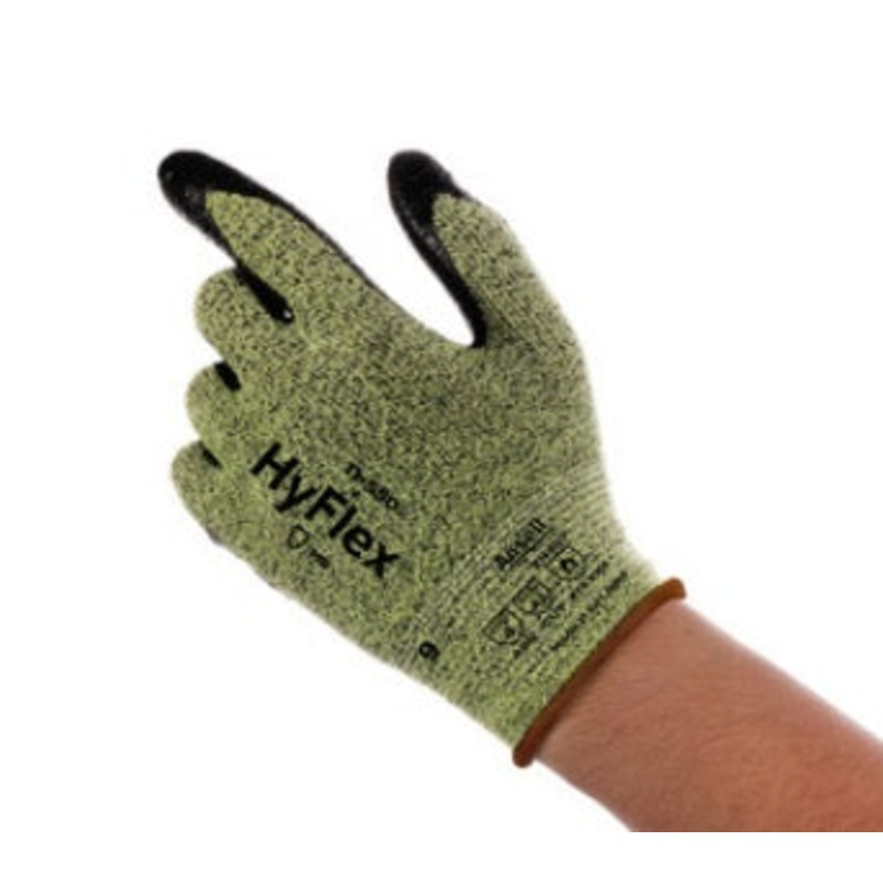 Ansell 11550100 HYFLEX Versatile abrasion-resistant gloves, designed with nitrile coating for enhanced grip - Size 10 (XL).
