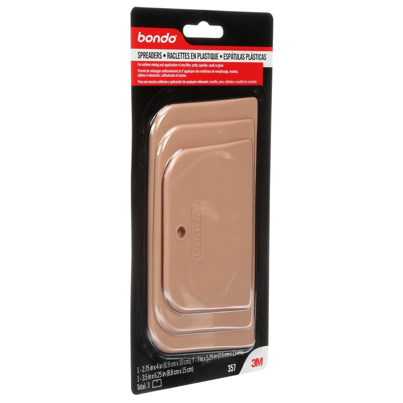 3M 357 Bondo Plastic Spreaders, 357, 3 per pack, Colour: Salmon, 3M Stock No. 7100028860