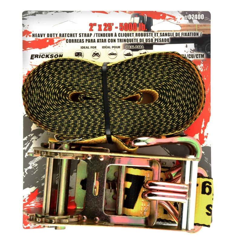 Erickson 02400 2"x 25' 5000 lb Ratchet Strap Yellow