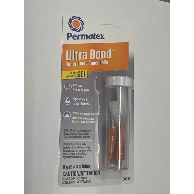 Permatex 30030 Permatex Ultra Bond Super Glue Gel, 6g (2x3g) Tube
