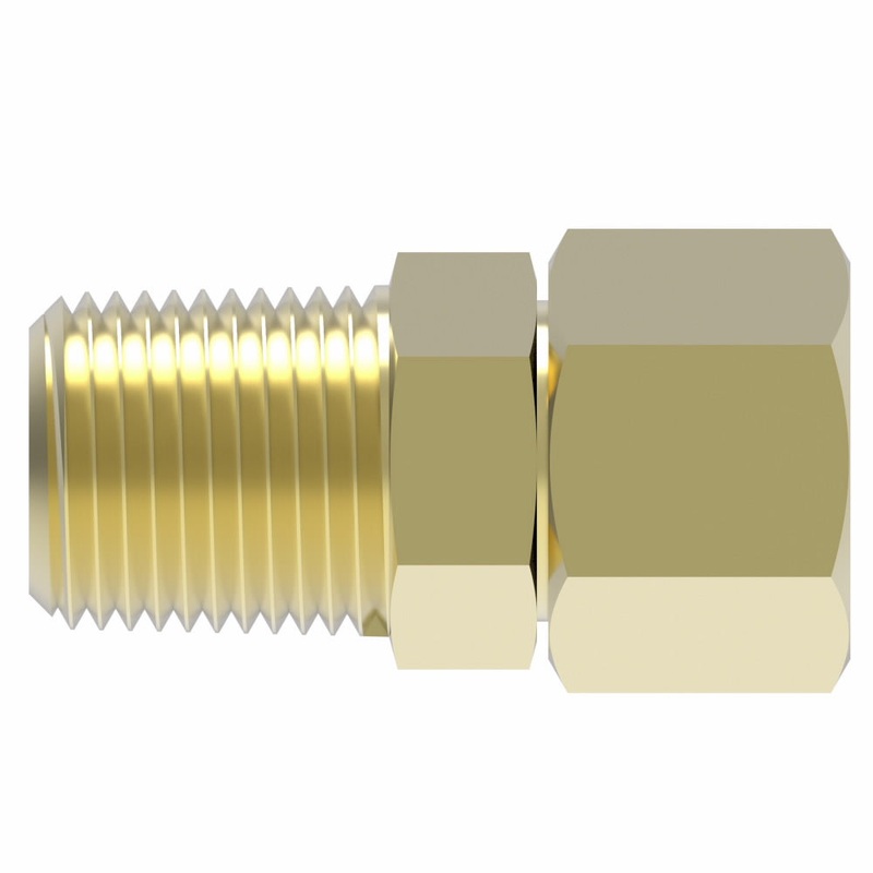 WHD 68X4 BRASS COMP 1/4 TUBE X 1/8 MALE NPT