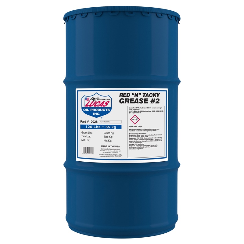 Lucas Oil 10028 Red "N" Tacky Grease NLGINo.2, 120 lb / 54.4 kg Keg