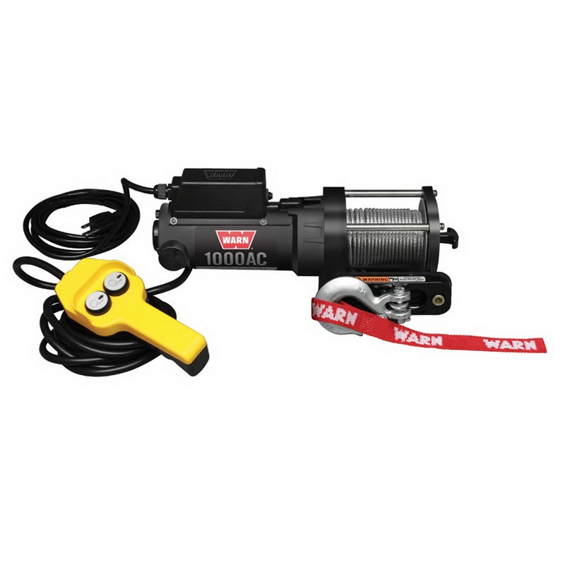 Warn 80010 Portable Utility Winch 120 Volt 1000 LB Cap 43 Ft Wire Rope