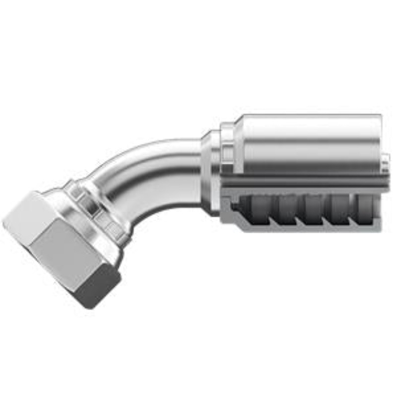 Continental Hydraulic 20883107 Perma-Crimp Fittings / 10 Pack - B2-JCFX45-0606 Fitting- JIC 37 Flare (SAE J514) Female 45 Elbow Swivel