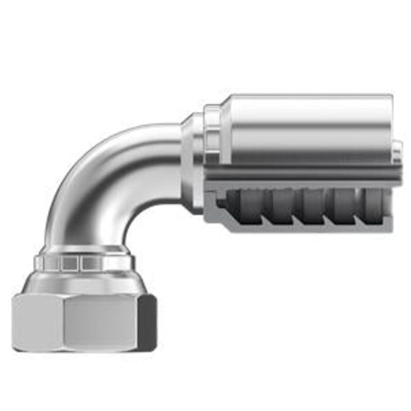 Continental Hydraulic 20883110 Perma-Crimp Fittings / 10 Pack - B2-JCFX90-0404 Fitting- JIC 37 Flare (SAE J514) Female 90 Elbow Swivel