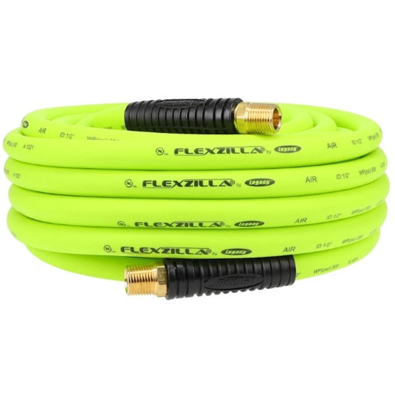 Flexzilla HFZ1250YW4 Flexzilla Air Hose 1/2" x 50 FT, 1/2" MNPT Fitting - ENGLISH ONLY NOT FOR CONSUMER SALE