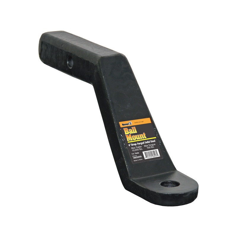 Buyers Products 1803059 2 Inch Heavy-Duty Ball Mount 6 Inch Drop x 9-3/8 Long Tube Black For 1-1/4 Hole