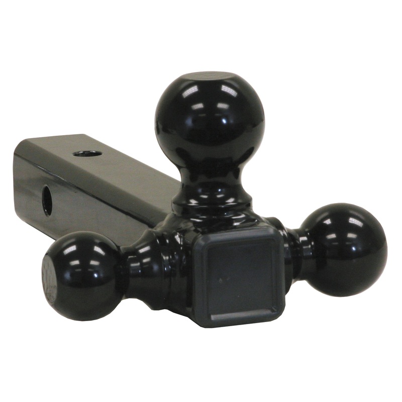 Buyers Products 1802202 Tri-Ball Hitch-Tubular Shank with Black Towing Balls