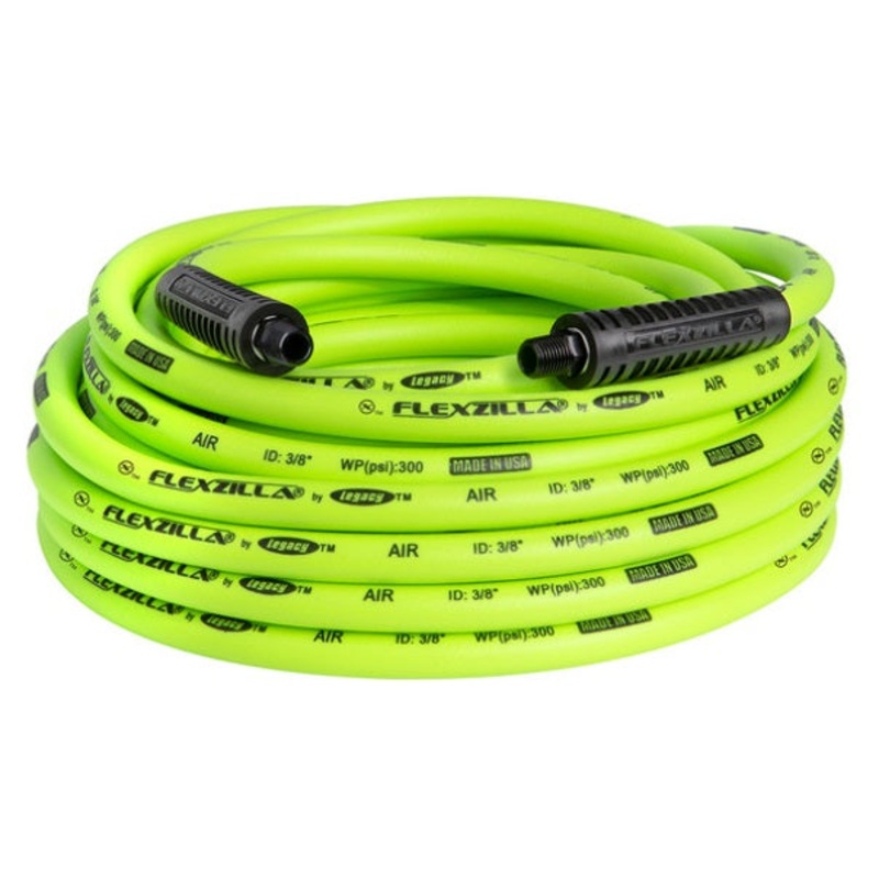 Flexzilla HFZ3850YW3 Flexzilla Air Hose, 3/8" x 50 FT, 3/8" MNPT Fittings, Green - ENGLISH ONLY NOT FOR CONSUMER SALE