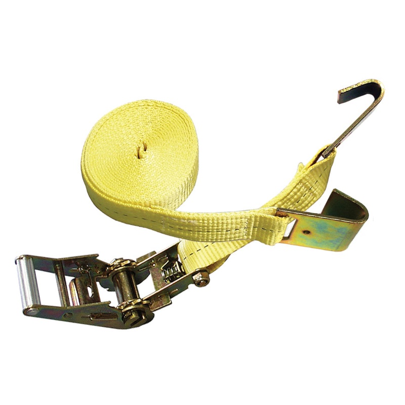 Dynaline 12344 Ratchet Strap 2 x 30' Flat Hook, 10000 lb. Yellow