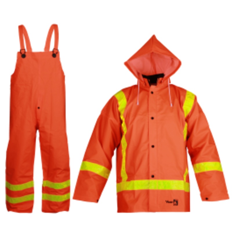 Viking 2110FR-XL Viking Open Road Orange Flame Retardant 3-Piece Suit- FR Treated PVC/POLY